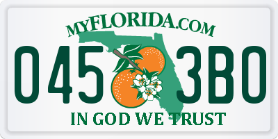 FL license plate 0453BO