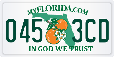 FL license plate 0453CD