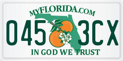 FL license plate 0453CX