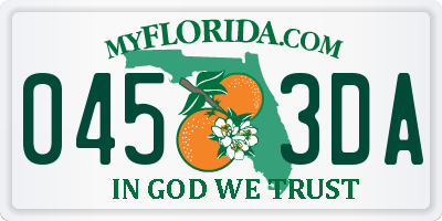 FL license plate 0453DA