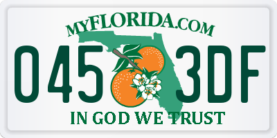 FL license plate 0453DF