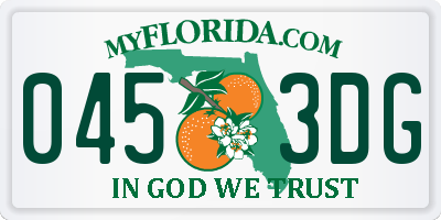 FL license plate 0453DG