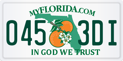 FL license plate 0453DI