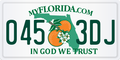FL license plate 0453DJ