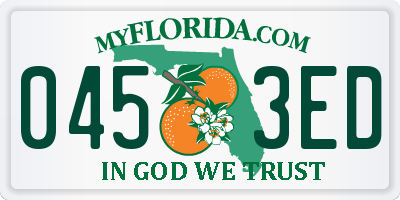 FL license plate 0453ED