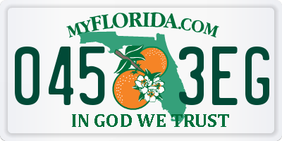 FL license plate 0453EG