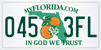 FL license plate 0453FL