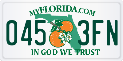 FL license plate 0453FN