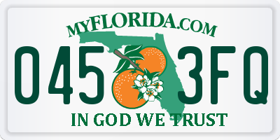 FL license plate 0453FQ