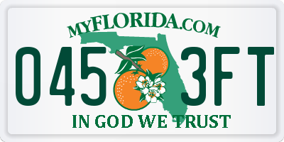 FL license plate 0453FT
