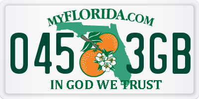 FL license plate 0453GB