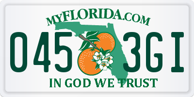 FL license plate 0453GI
