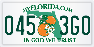 FL license plate 0453GO