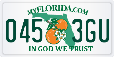 FL license plate 0453GU