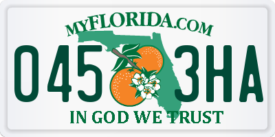 FL license plate 0453HA