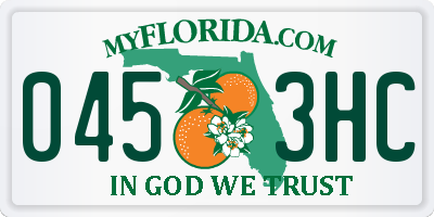 FL license plate 0453HC