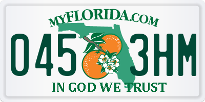 FL license plate 0453HM