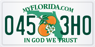 FL license plate 0453HO
