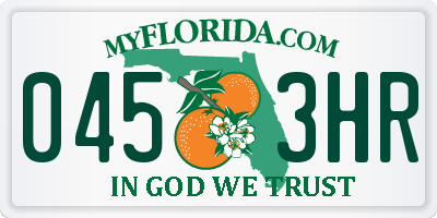 FL license plate 0453HR