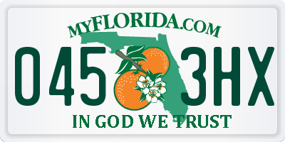 FL license plate 0453HX