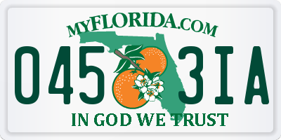 FL license plate 0453IA