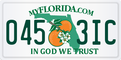 FL license plate 0453IC