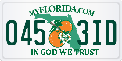 FL license plate 0453ID