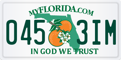 FL license plate 0453IM
