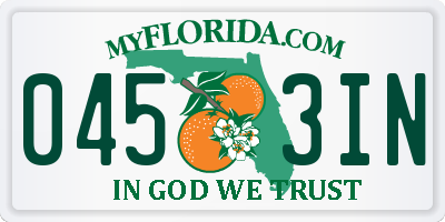 FL license plate 0453IN