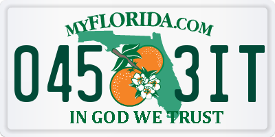 FL license plate 0453IT