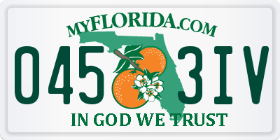 FL license plate 0453IV