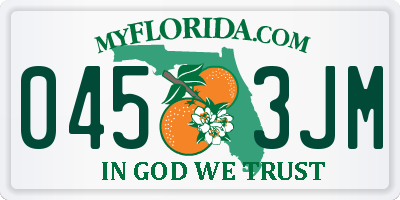 FL license plate 0453JM
