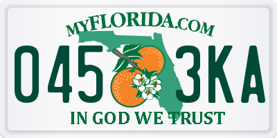 FL license plate 0453KA