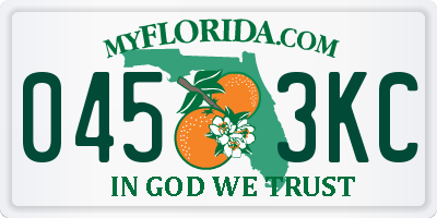 FL license plate 0453KC