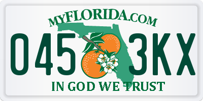 FL license plate 0453KX