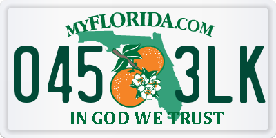FL license plate 0453LK