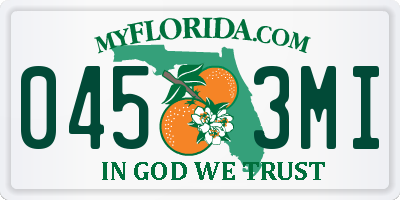 FL license plate 0453MI
