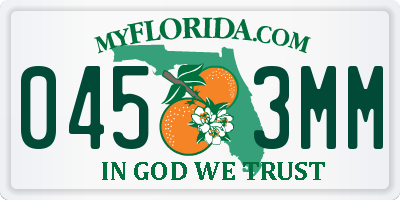 FL license plate 0453MM