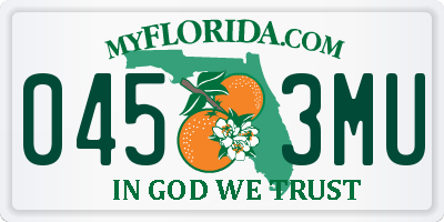 FL license plate 0453MU