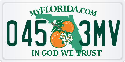 FL license plate 0453MV