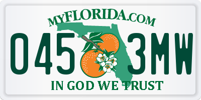 FL license plate 0453MW