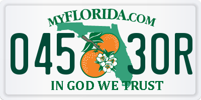 FL license plate 0453OR