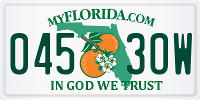FL license plate 0453OW