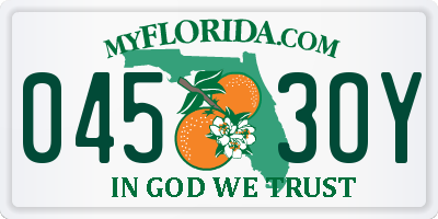 FL license plate 0453OY
