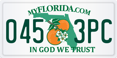 FL license plate 0453PC