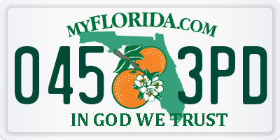 FL license plate 0453PD
