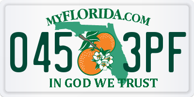 FL license plate 0453PF