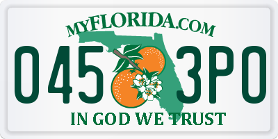 FL license plate 0453PO