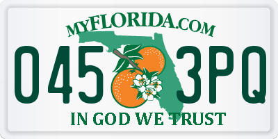 FL license plate 0453PQ