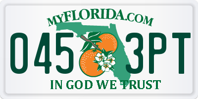 FL license plate 0453PT
